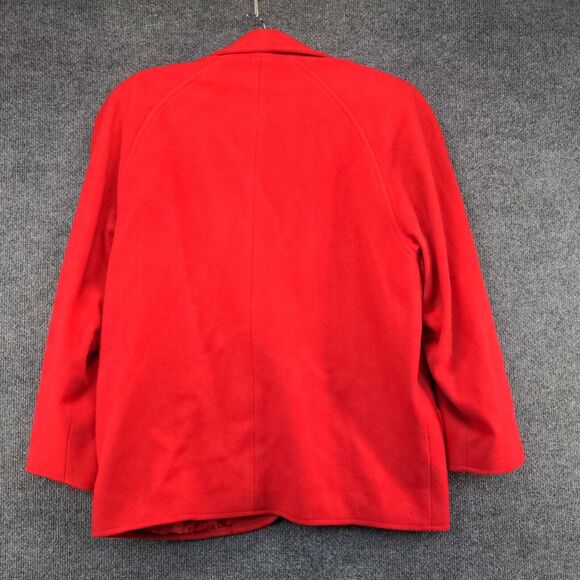 Angiola Bellini Women's Blazer Jacket Red 14 Shawl Lapel One Button Wool Italy - Picture 5 of 12